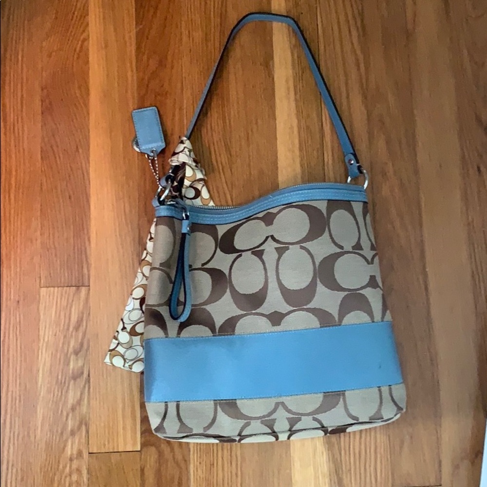Coach Shoulder Bag with scarf attached